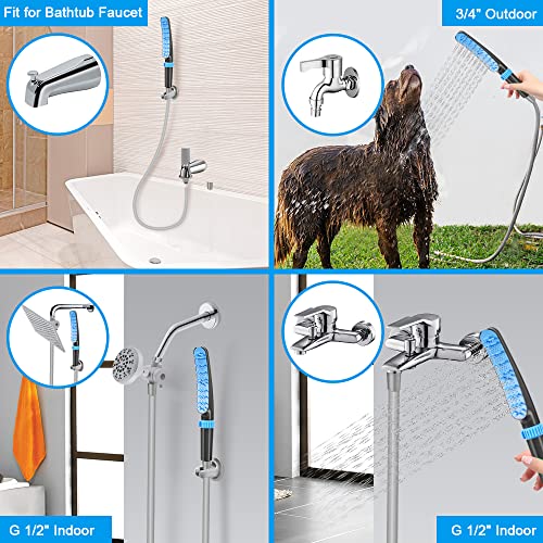 Pet Shower Attachment For Tub Spout, Dog Bathtub Shower Sprayer Attachment,Pet Bath Brush And Scrubber Adjustable Water Flow Dog Washing Shower Attachment #TOP1