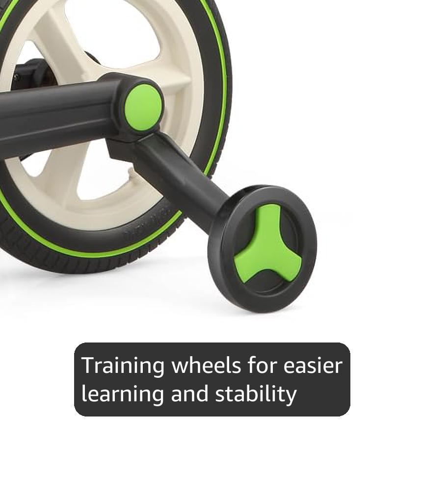 JMMD 6 in 1 Toddler Bike with Push Handle for Kids 18-60 Months, 12" Foldable Balance Bike with Training Wheels, Pedals, Brakes, Kickstand, Push Tricycle Toddler Gift & Toys for Boy & Girl