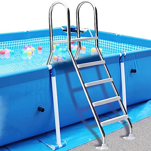 Escalera para piscina de acero inoxidable 4 escalones 132 cm miniatura 1