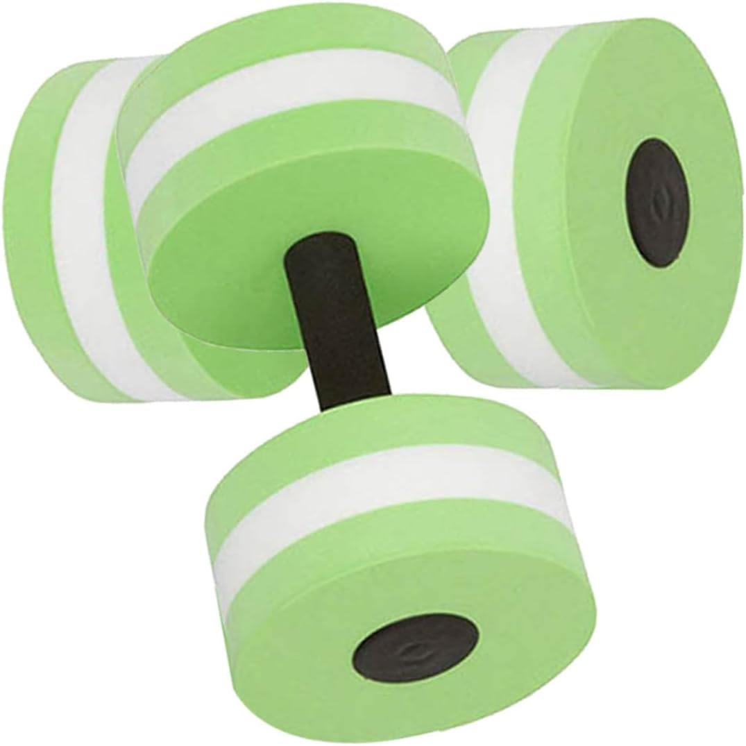 Hemoton 2pcs Water Dumbbells for Pool Aerobics Eva Water Barbells Green Hand Bars Fitness for Men and Women Workouts