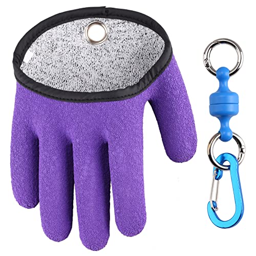 TOPIND Fishing Gloves Hunting Glove Waterproof Anti-Cut Glove PE Wire Woven Latex Fish Catching Gloves with Magnet Release Fishing Wear