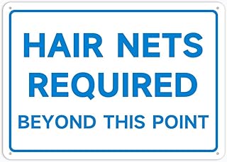 8"x12" Aluminum Metal Sign - Hair Nets Required Beyond This Point | Safety Notice Plate