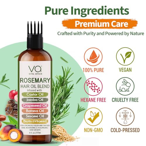 Vital Affair Rosemary Oil Blend with Biotin & Vitamin E – 6 fl oz — view 8