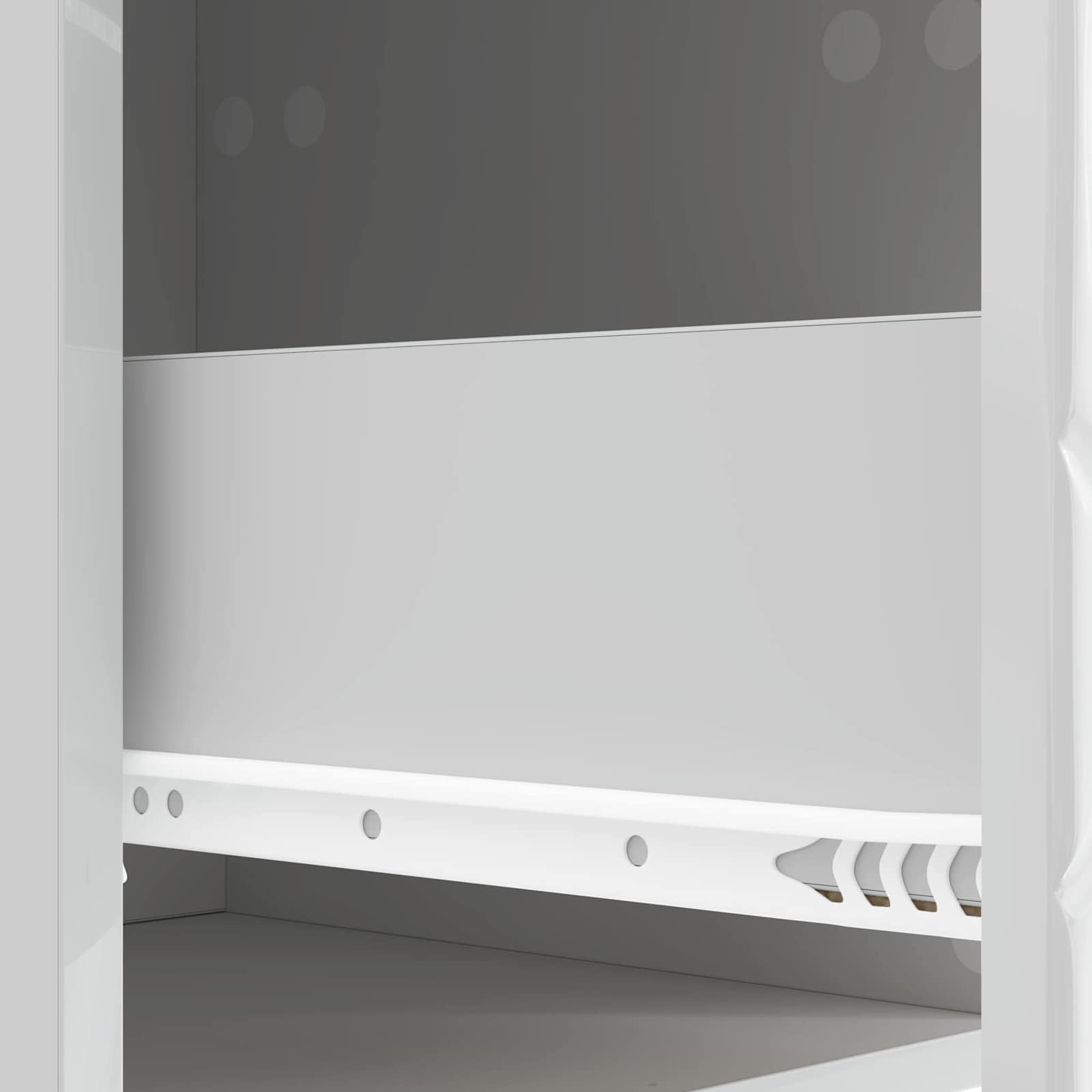 Consolle da parete con cassetto, bianco lucido, 59 x 34,5 x 17 cm, comodino sospeso in legno, moderno tavolo da parete salvaspazio per soggiorno, corridoio e camera da letto