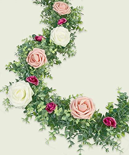 Leyaron 3 Pack Eucalyptus Garland Spring Artificial Greenery Garland 17.7 Ft Fake Vines Hanging Plants Faux Wedding Backdrop Arch Wall Greenery Decor For Home Wedding Party Mantle Table Decor #TOP3