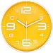 45Min 10-Inch 3D Number Dial Face Modern Wall Clock, Silent Non-Ticking Round Home Decor Wall Clock with Arabic Numerals, 7 Color Dial Face (Yellow)