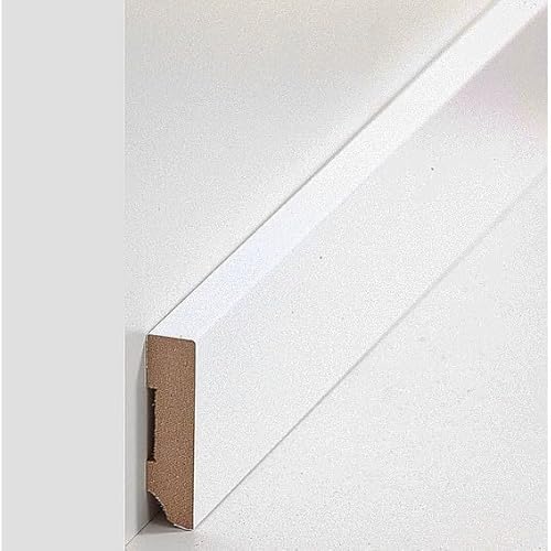 PROVISTON Plinthe en MDF - 13 x 40 x 2500 mm - Cœur en MDF blanc - À coller, visser et clouer - 2,5 m - 1 pièce