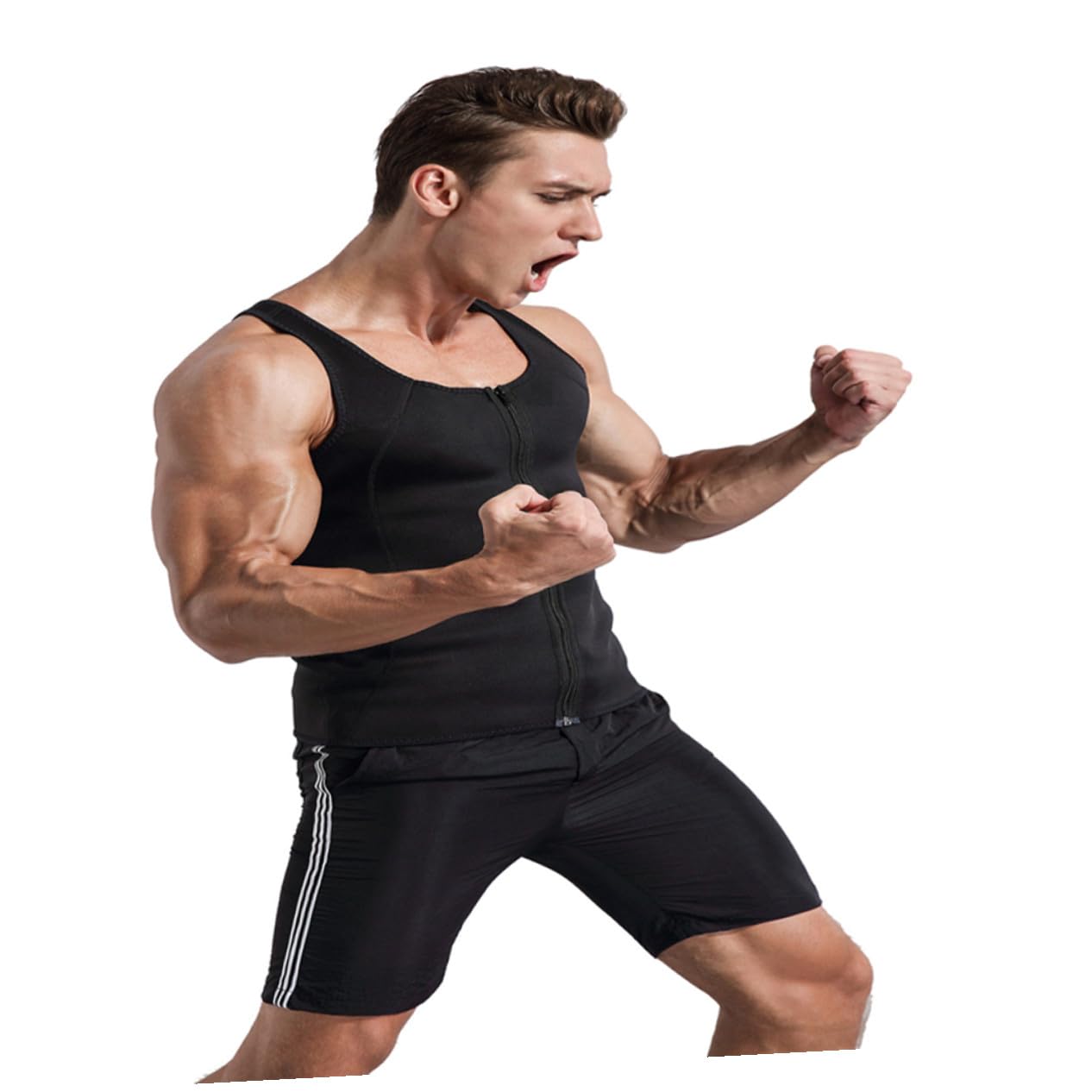 ORFOFE Chaleco Moldeador Compresión de Cintura en Neopreno para Hombre de Fitness y Soporte Muscular Talla Xxl Adecuado para Entrenamiento y Gimnasio