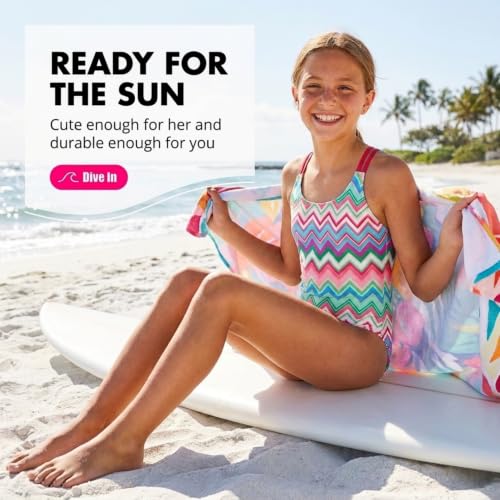 Image of Kanu Surf Girls' Reese UPF 50 Beach Sport Criss-Cross One Piece Swimsuit