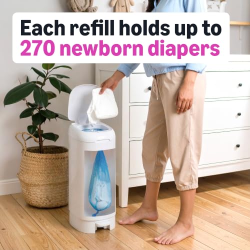 Amazon Brand - Mama Bear Blossoms Scented Diaper Pail Refills for Diaper Genie Pails, Odor Control, 1080 Count (4 Packs of 270 Count), Compatible with Diaper Genie Complete, Elite & Expressions Pails - image 4