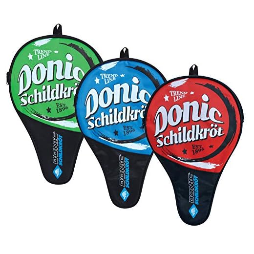 Donic-Schildkröt Trend Cover - Funda para Raqueta de Tenis de Mesa, Compartimiento para 3 Pelotas, Rojo/Verde/Azul