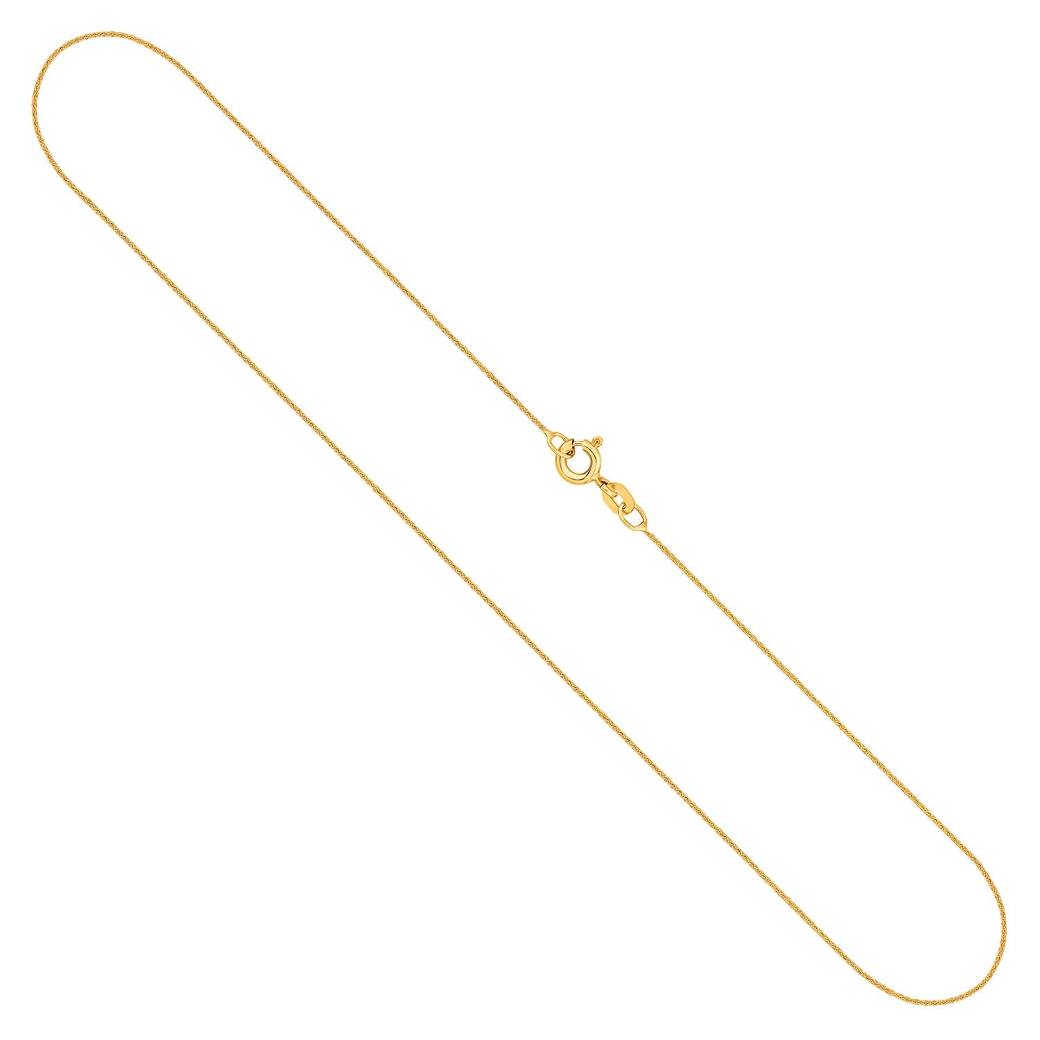 EDELIND Sehr feine Goldkette Damen Mädchen Herren 333 375 585 750 Gelbgold Ankerkette flach 0,8 mm 8 9 14 18 Karat Echtgold Halskette Gold mit Schmuck Geschenkbox