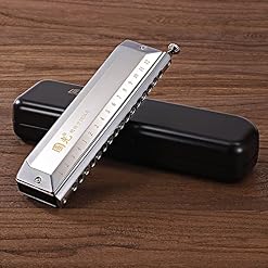 The Chromatic Harmonica 12-Hole/16-Hole Professional Performance Instrument Self-Study for Beginners Black/Gold/Silver - Les Beatles, Paul McCartney, John Lennon, RIngo Starr, George Harrison