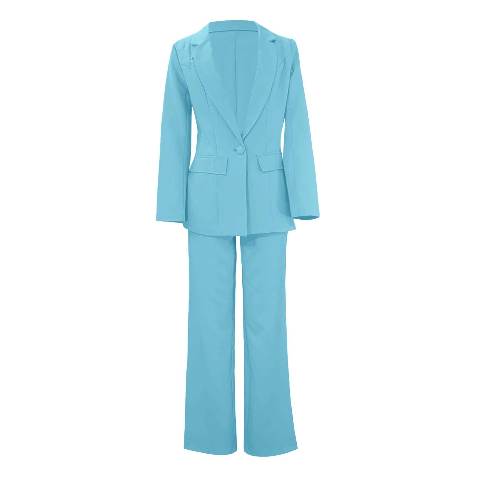 Ensemble Femme Deux Pièces Pantalon Long à Manches avec Veste Droite Tenue Professionnelle Bureau Confortable Quotidien Automne Hiver Printemps