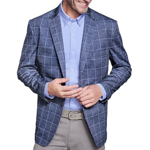 Johnston & Murphy XC Flex Unlined Plaid Knit Blazer for Men, Mens Sports Jacket, Casual Blazer for Men