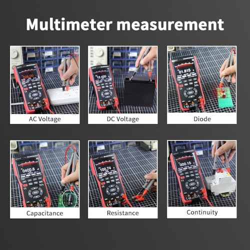 Image of Bequest 3 In 1 Handheld Oscilloscope Automotive Dual Channel 50Mhz With Digital Battery Powered Multimeter And Signal Generator.
