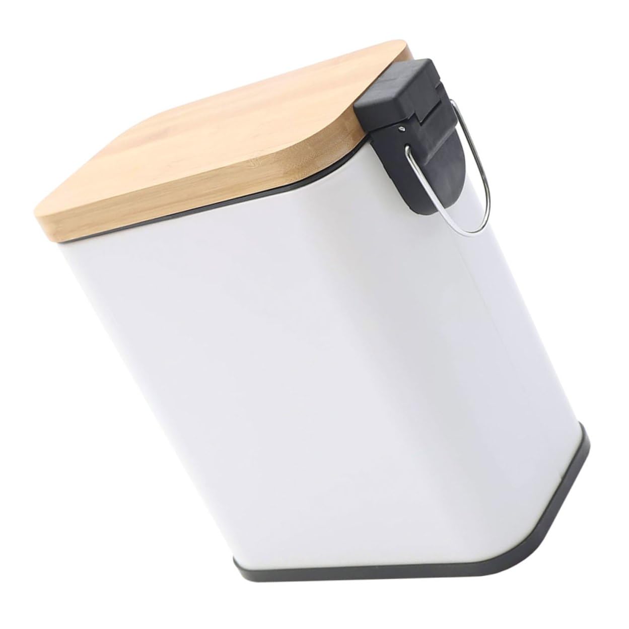 Poubelle à pédale compacte contre les odeurs blanche 5l fer - 8