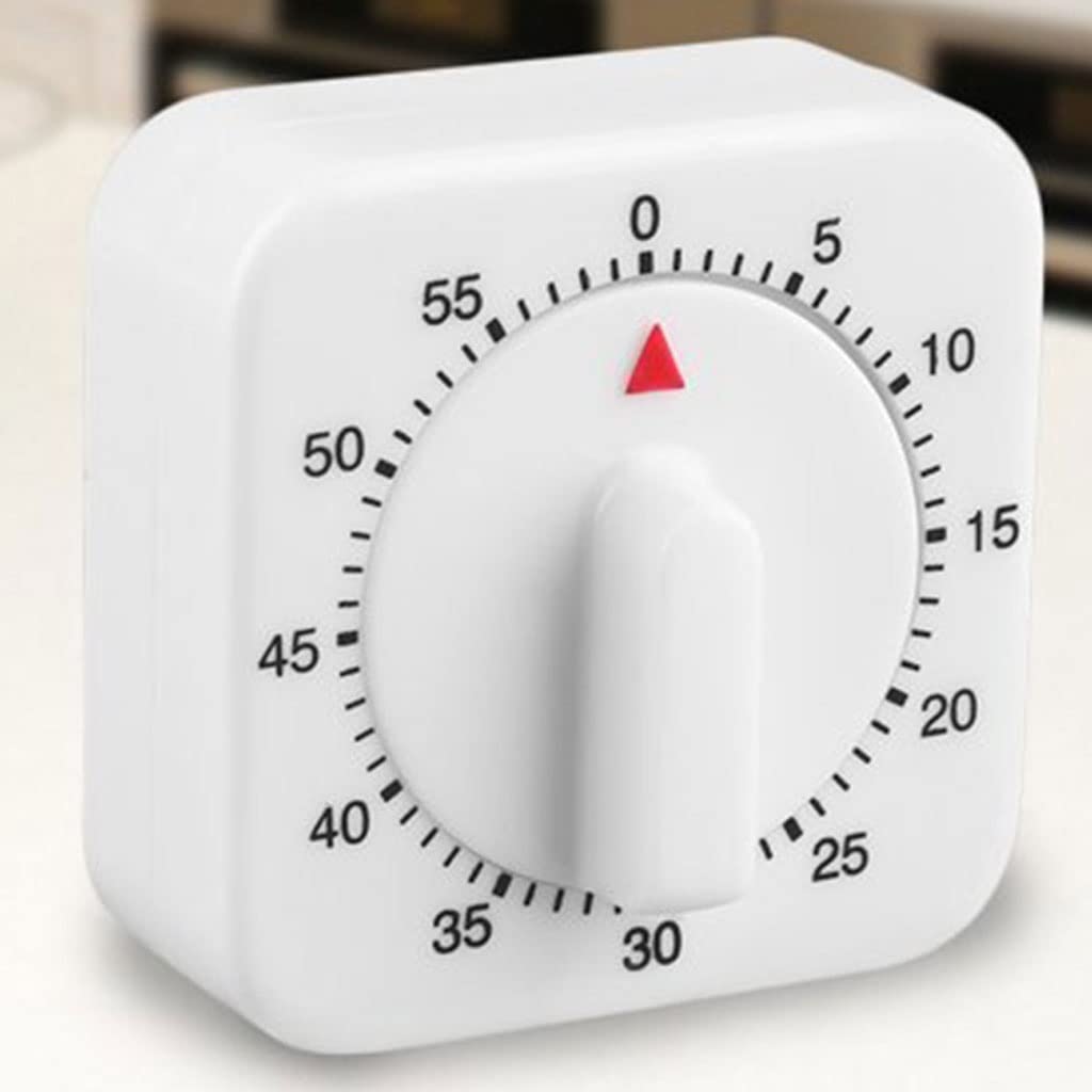 Küchentimer, 60 Minuten, Zählen, quadratisch, Kochen, Alarm, Schlaf, Temporizador, Uhr, mechanische Stoppuhr (D 60 x 60 x 35 mm)