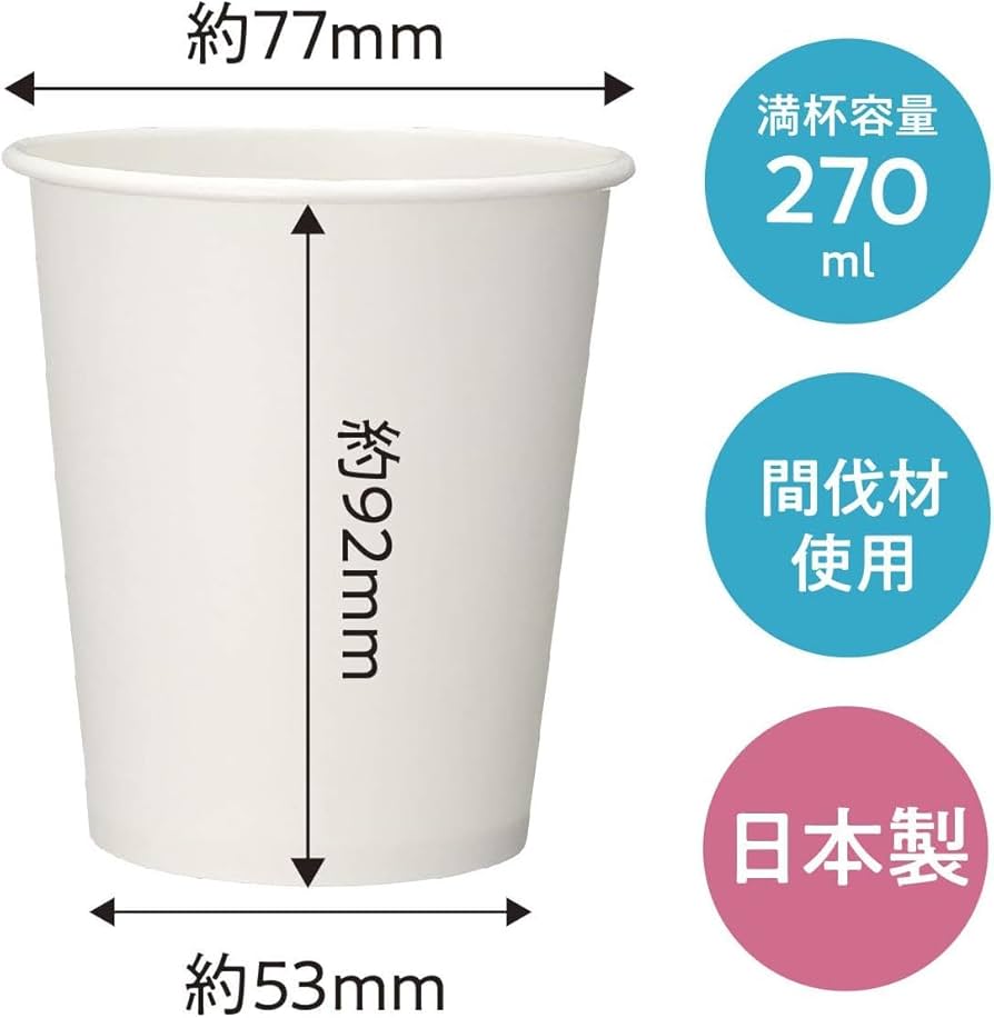 Amazon｜日本デキシー 紙コップ 9オンス 270ml ホワイト 20個入