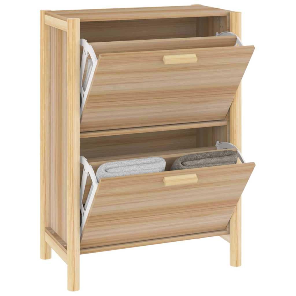 Scarpiera in legno composito 57,5 x 33 x 80 cm con ripiani