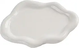 Organizadores e armazenamento de joias, prato de anel em forma de nuvem de cerâmica branca de 19,5 cm, bandeja de brinco pequena para exibição de brincos, prato decorativo para joias de prata, colares