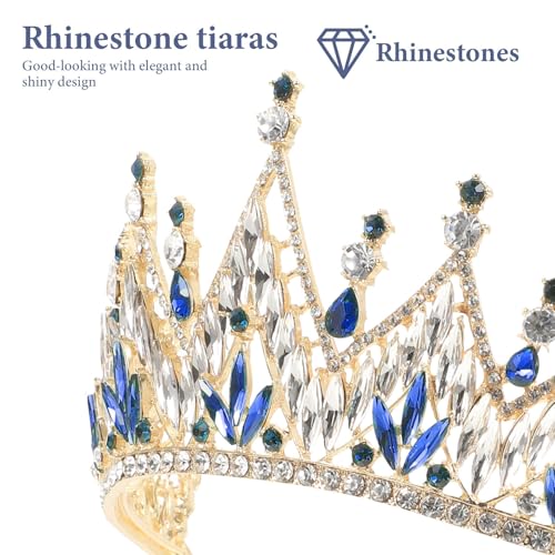Tiara azul estilo barroco de novia como obsequio para eventos 6
