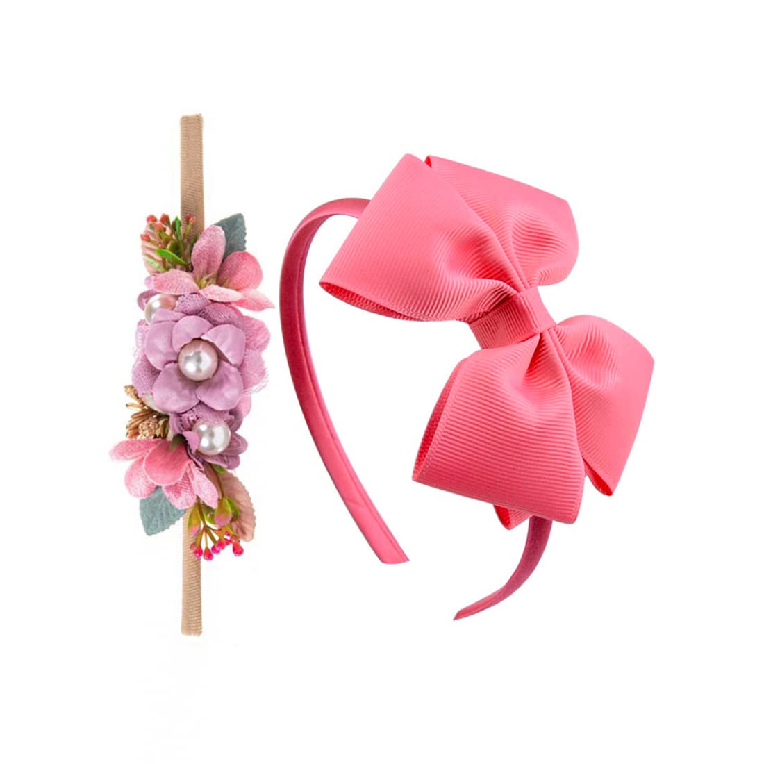 Melbees by Yellow Chimes Hair Bands, Lace and Satin Stretcheable Head Band Pink Floral Hairband for Girls, Kids & Toddlers (Pack of 2) (B09DGD8FPL) Amazon Price History, Amazon Price Tracker