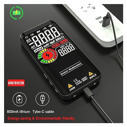 Multímetro digital portátil con detector EMF y batería de litio miniatura 4