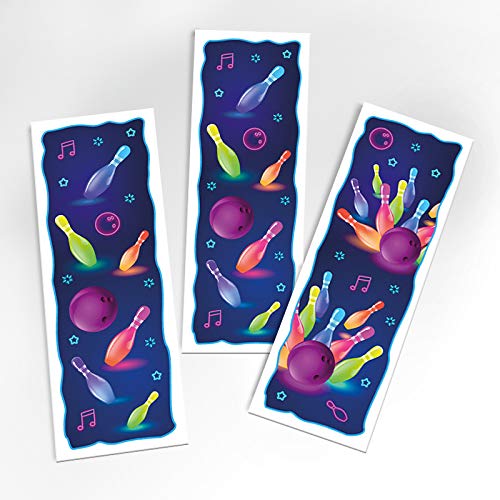 12 Bookmarks Bowling / Neon Party Bags for Birthday / Children's Birthday / Guest Gift for Children Boys Girls Children's Party School Bowling Party