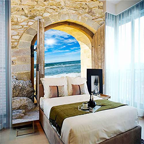 Art Mural Moderne 3D Arche Rocheuse Papier Peint Design Mer