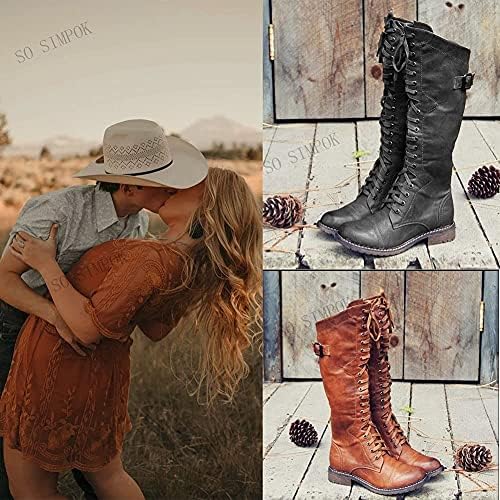 Knee High Riding Boots Low Heel 