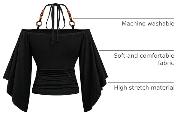 Verdusa Women's Y2k Off Shoulder Halter Top Cinched Waist Going Out Tops