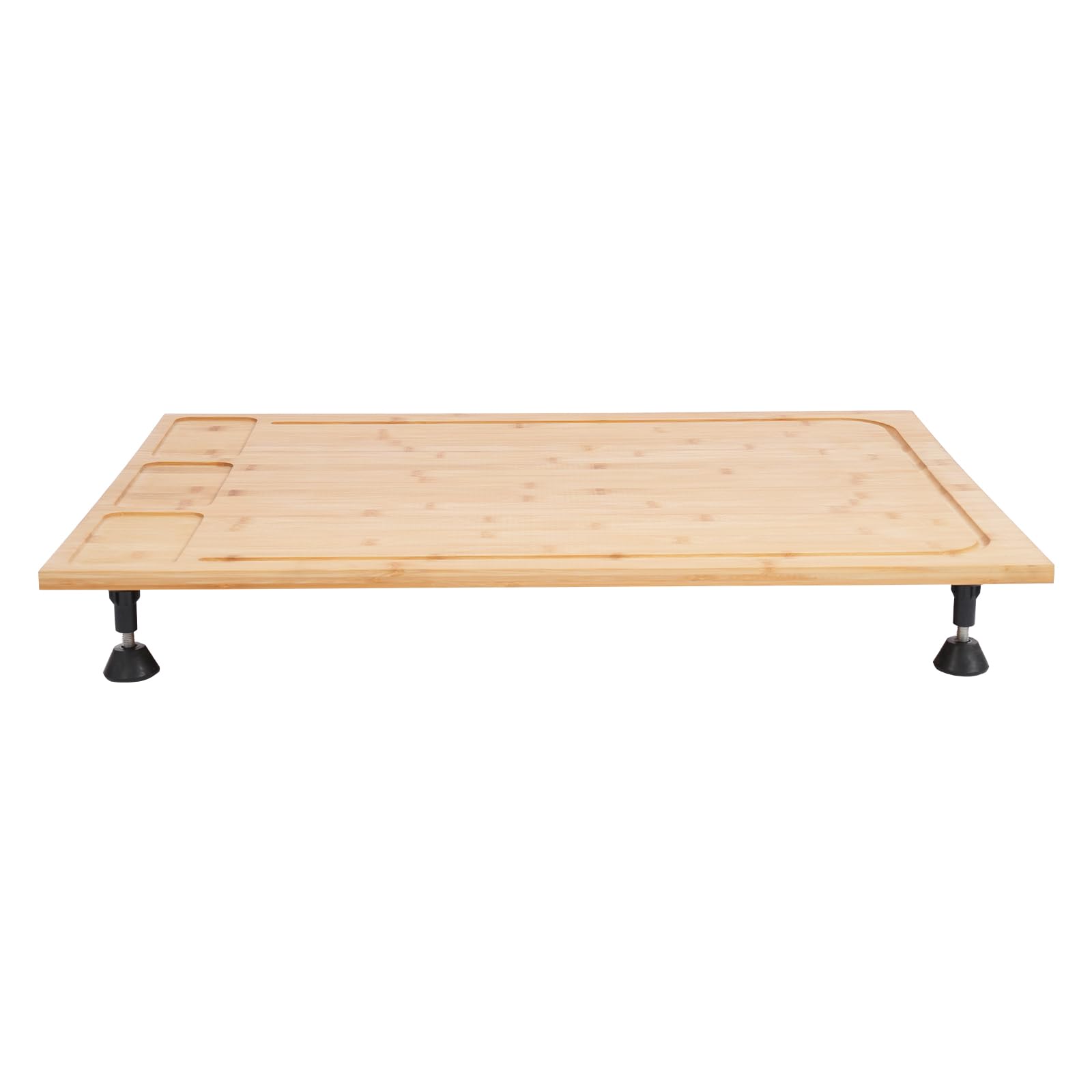 Cache Plaque de Cuisson Bambou 75x54cm Protege Plaque Induction avec 4 Pieds Amovibles Couvre Plaque Multi-Usage Planche à Découper Protection Vitrocéramique Cuisine Maison