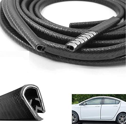 Steel Coating Black Rubber 10mmx5metres(16feets) Car Door Edge Scratch Guard Trim Molding Protector Cover Full Size 5m 16feet U Shape Air Vent Edge Decoration