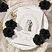 20 Pcs Black Rose Flower Head, Artificial Flowers Bulk for DIY Crafts, 3 Inch Silk Rose Fake Flower for Decoration, Wedding Home Party Decor Baby Shower Centerpieces Table Decor, No Stem
