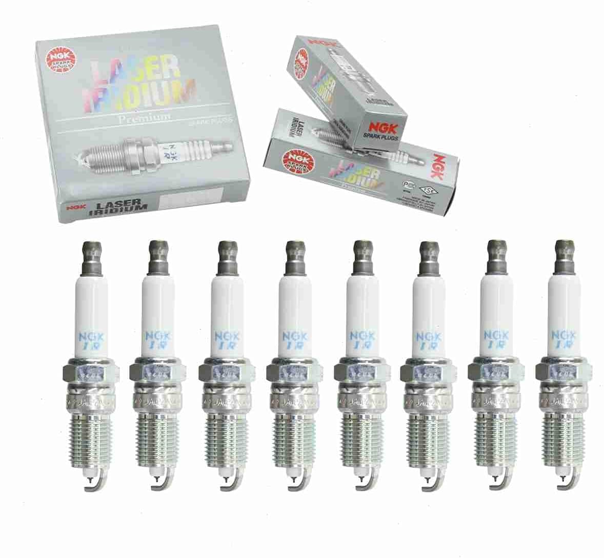 8 pc NGK Laser Iridium Spark Plugs compatible with Cadillac Escalade ESV 6.0L 6.2L V8 2003-2014