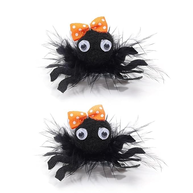 Halloween Spider Hair Clips, Girls Cute Cheer Barrettes Alligator Hairpins, Kids Costume Party Favor Supply, Gothic Outfit Decor Accessories Dead Day Gift Black 2 inch image 4
