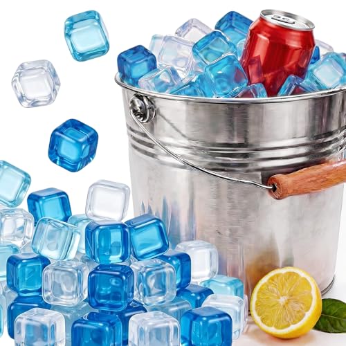 10lb Reusable Ice Cubes Plastic Cubed Ice Reusable Non Melting Refreezable Cubes for Chilling Drinks Coolers Bath Camping Party