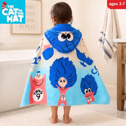 Image of Franco Dr. Seuss Cat in The Hat Movie Bath and Beach Soft Cotton Terry Hooded Towel Wrap, 24 inch x 50 inch, (Officially Licensed Product)