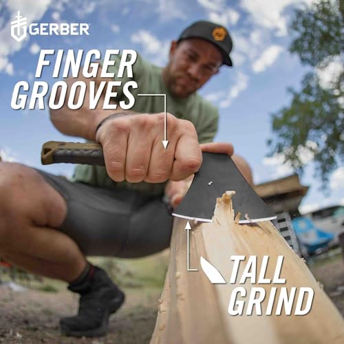 Image of Gerber Gear Pack Hatchet - 3.5 inch Steel Blade Axe with Full Tang - Survival, Bushcraft and Camping Gear - with Mountable Nylon Sheath - Brown