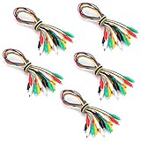 Foraineam Test Leads with Alligator Clips 5 Colors Double-ended Insulated Testing Wire Clips Set, 50 Pieces