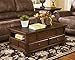 Signature Design by Ashley Gately Traditional Rectangular Lift Top Coffee Table with 2 Drawers and 2 Storage Cubbies, Brown