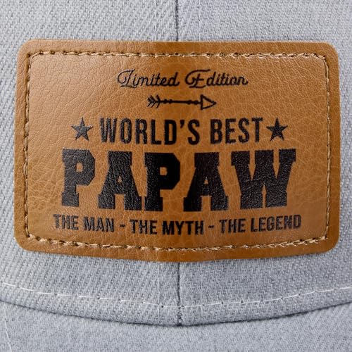 Image of Best Papaw Ever Hat - Papaw Gifts for Christmas, Birthday Pa paw Leather Pattern Baseball Cap