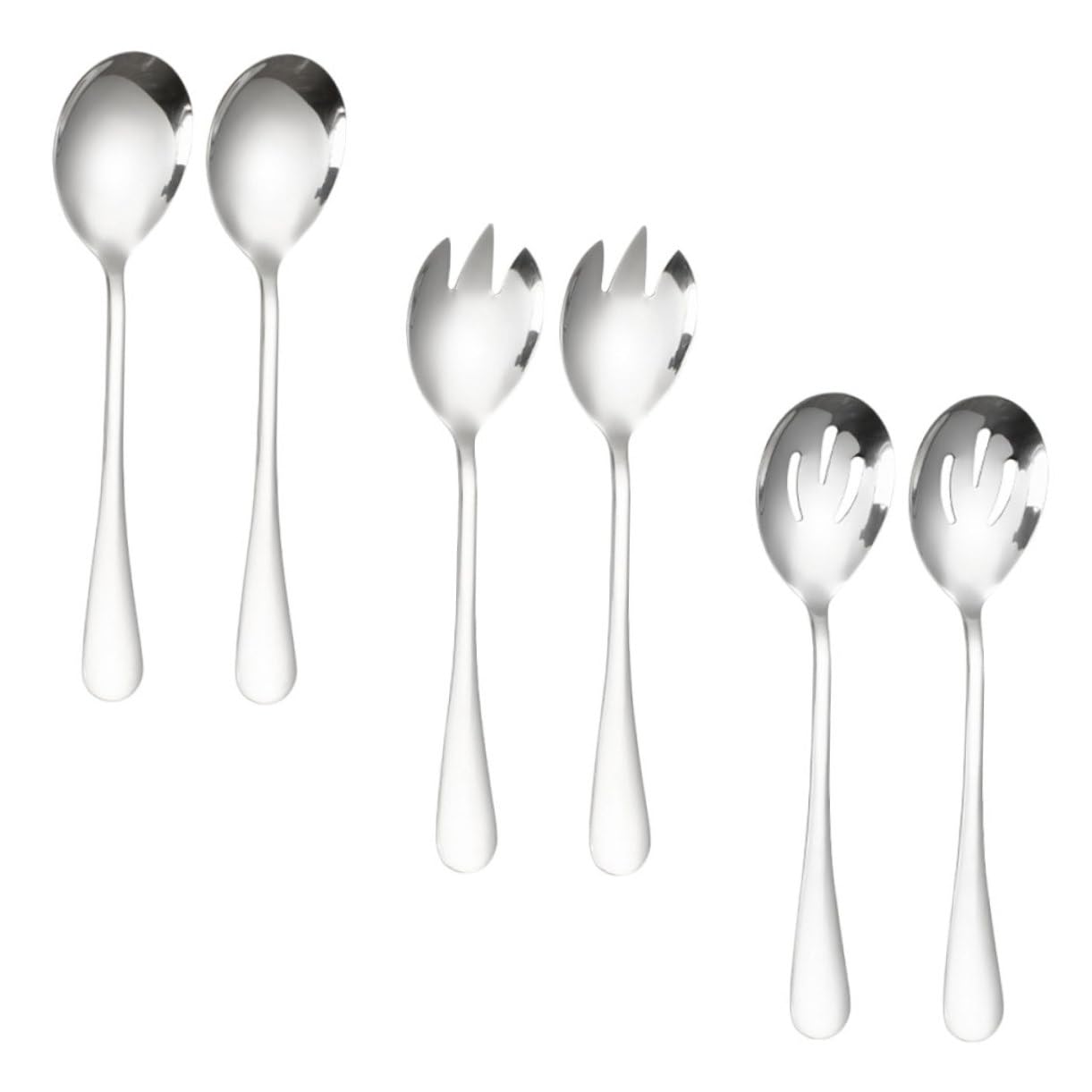 Alipis Premium Salad Spoon Fork Set Stainless Steel Salad Sporks Slotted Spoons Elegant Serving Utensils for Every Occasion