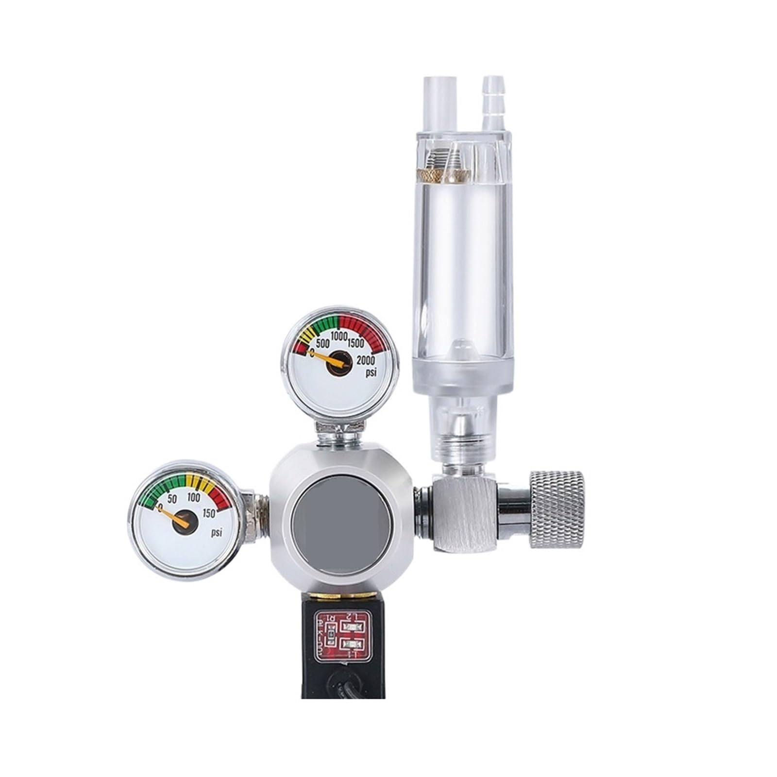 Zrdr Medidor Regulador De Co2 Reductor Dióxido Carbono Válvula Contadora Burbujeador Cilindro Eléctrico Accesorios for Acuario Pesca(R102X,CGA320)