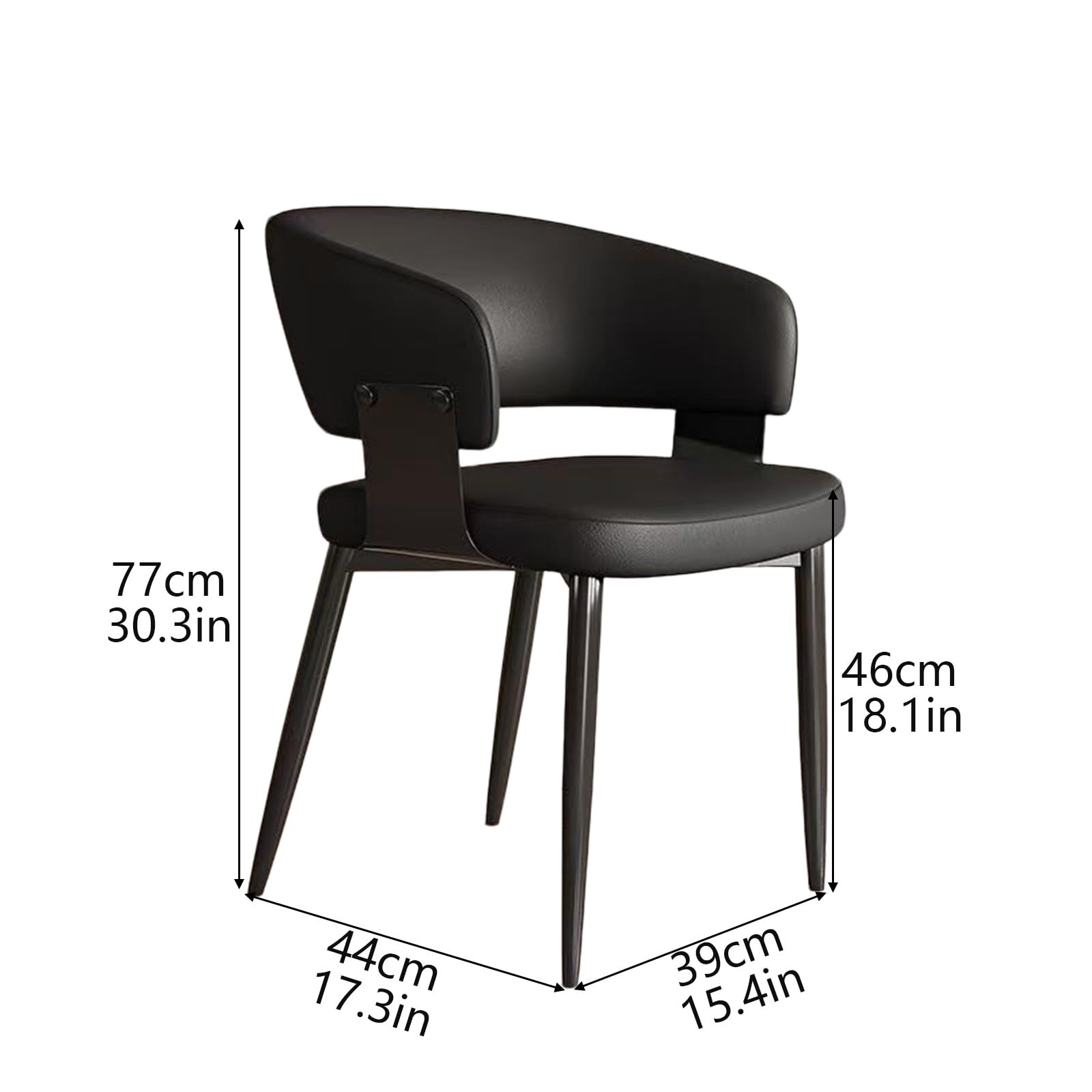 Zestaw tapicerowanych krzeseł do jadalni, nowoczesne krzesła kuchenne ze skóry PU, ergonomiczne zakrzywione oparcie, wytrzymałe metalowe nogi (khaki, zestaw 4 szt.)