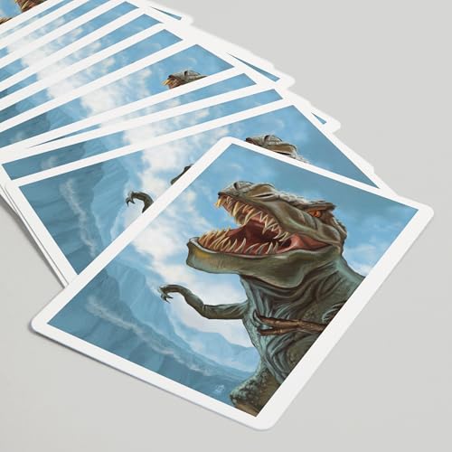 Lantern Press T Rex Dinosaur, 52 cartas de póker miniatura 5