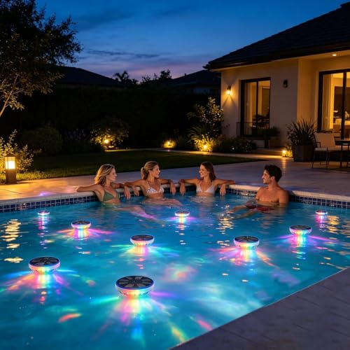 Luces solares flotantes de piscina de 10 modos impermeables 2