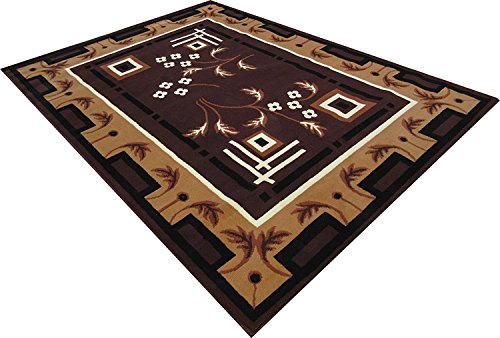 Image of Contemporary Carpet (Brown, Acrylic, 8 X 11 Feet)