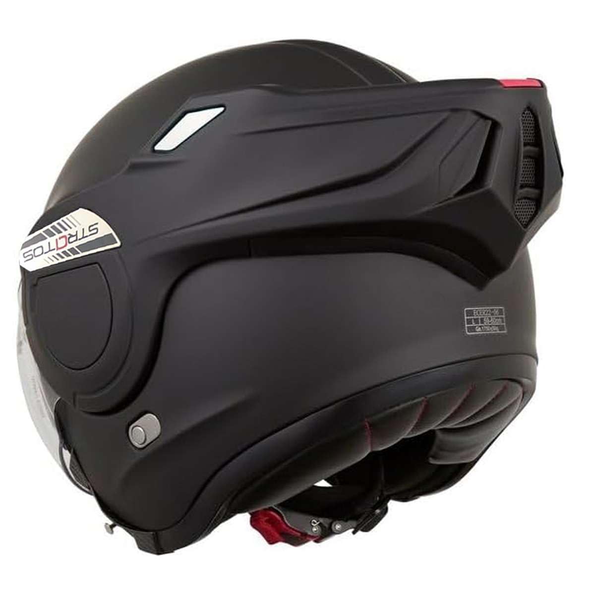 CASCO MODULARE MENTONIERA REVERSIBILE NERO OPACO OMOLOGATO P/J ECE.2206 INTEGRALE